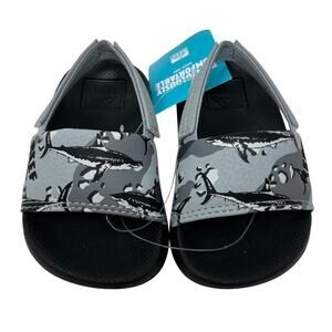 Reef Little One Slide Gray Camo Shark Sandals Size 5 NWT